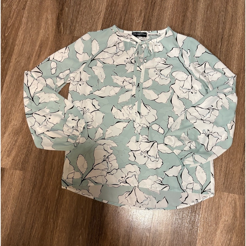 Blouse teal print
